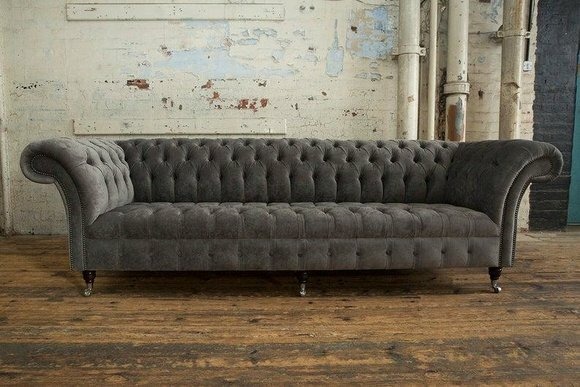 XXL 4 Sitzer Sofa Polster Couch Big Sofas Couchen Chesterfield Leder Textil
