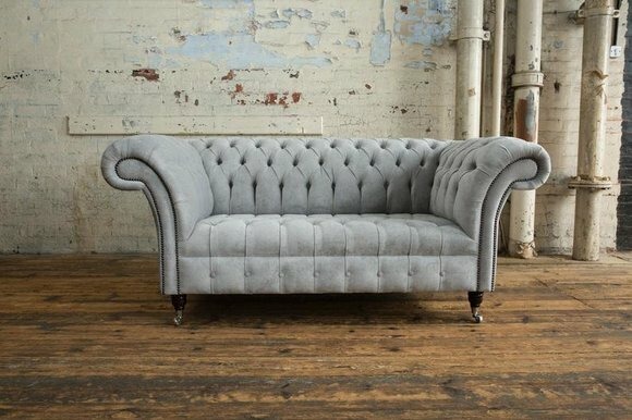 2 Sitzer Chesterfield Leder Couch Sofa Polster Sofas Design Luxus Sofas