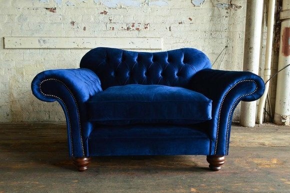 Chesterfield Design Sofa Sessel Couch Polster Luxus Textil Couchen 1 Sitzer #132