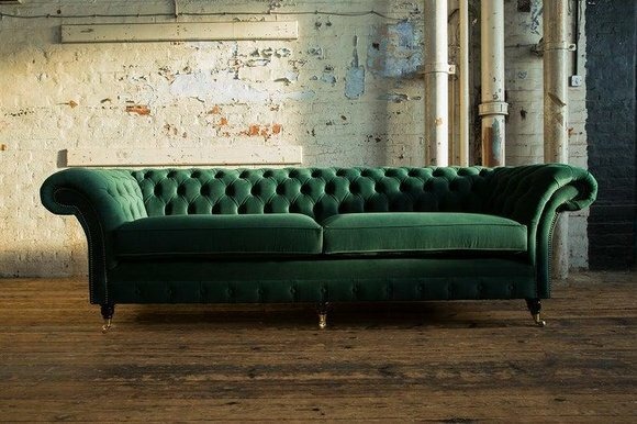 Design Chesterfield Stoff Couch Sofa 4 Sitzer Polster Sofas Neu XXL Big