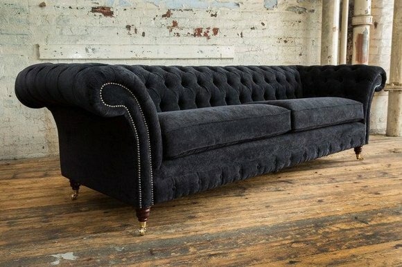 Chesterfield Polster Sofas Design Textil Sofa 4 Sitzer Sofa Luxus Design