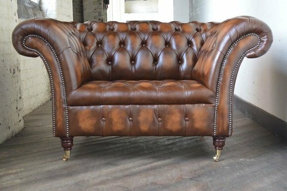Chesterfield Kunstleder Sessel Polster Sofas Design Luxus Couch 1 Sitzer