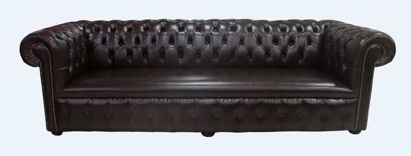 Chesterfield 4 Sitzer Polster Couch Antik Stil Leder Stoff Sofa Couchen Textil