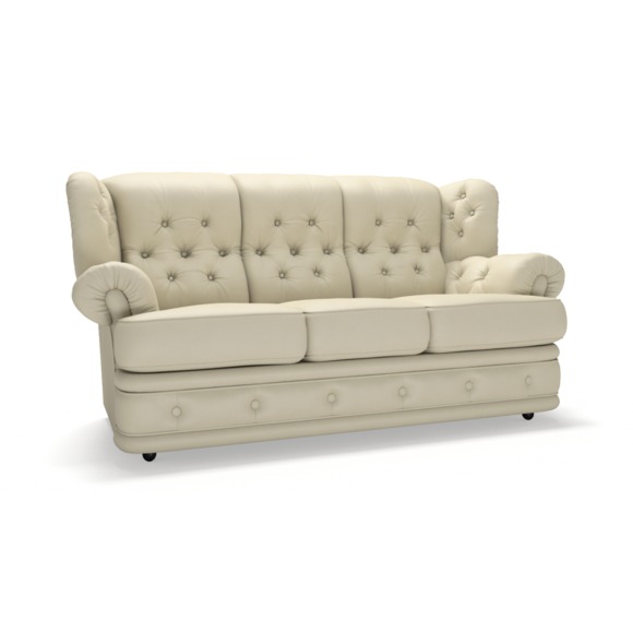 Sofa Couch Sitz Garnitur 3 Sitzer Polster Hohe Rückenlehne Chesterfield