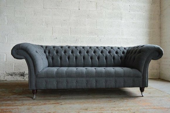 Chesterfield Polstermöbel Designer Sofa 3-Sitzer Neu Premium Class Luxusstoffe