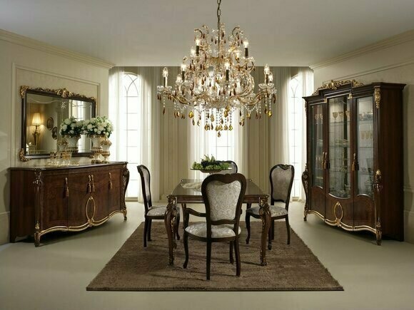 arredoclassic™ Luxus Klasse Möbel Esszimmer Vitrine Tisch Kommode 8tlg.