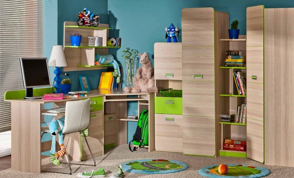 Komplett Jugendzimmer Kinderzimmer Set Bett Kleiderschrank Kommode
