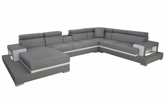 Design Leder Polster Sitz Zimmer Wohn Sofa Eck Sofas Couch Designer
