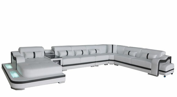 Leder Couch Polster Sitz Wohnlandschaft Design Modern Eck Garnitur Sofa
