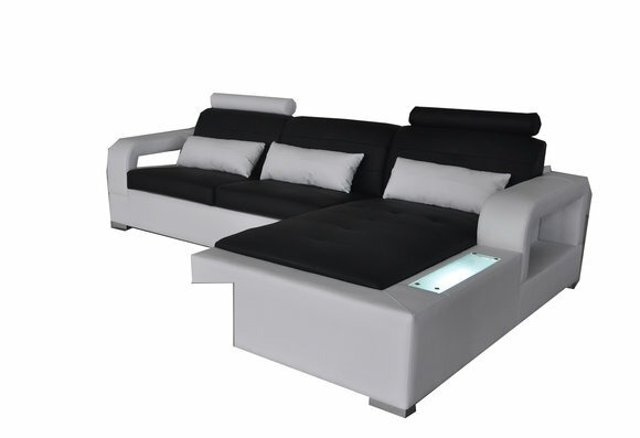 Ledersofa Couch Wohnlandschaft Eck Garnitur Design Modern Sofa L-Form L6008 Neu