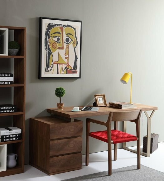 Schreibtisch Tisch Sekretär Büro Holz Tische inkls kleine Kommode Office Neu
