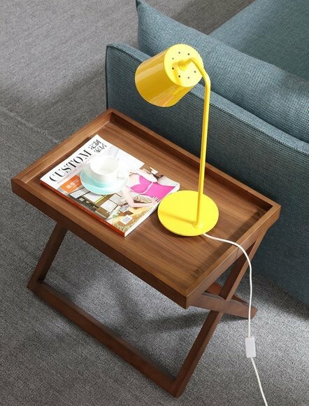 Design Zeitungstisch Beistelltisch Sofa Tisch Holz Tische Vintage Braun Luxus