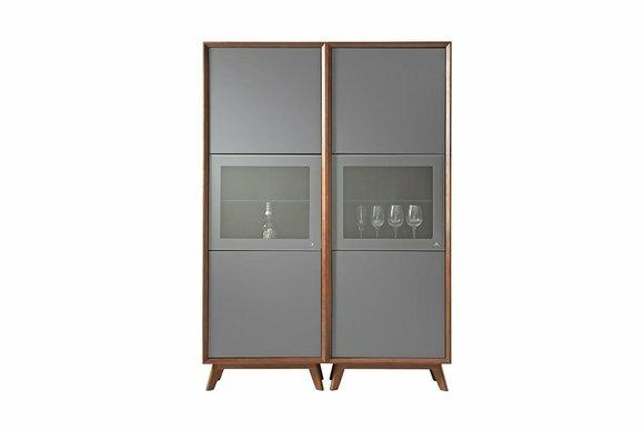 Wand Schrank Schränke Vitrine Glas Design Hoch Holz Vitrinen Wohn