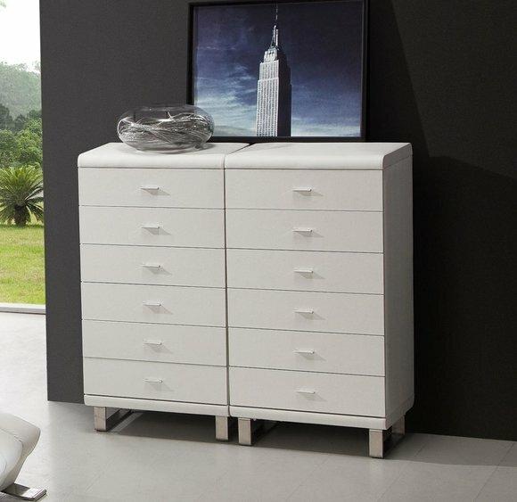 Regal Kommode Schubladen Hoch Schrank Kommoden Luxus Leder Side