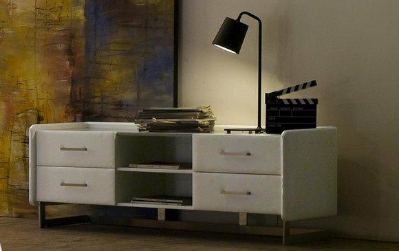 Design Sideboard RTV Fernseh Unterschrank Kommode Lowboard Leder