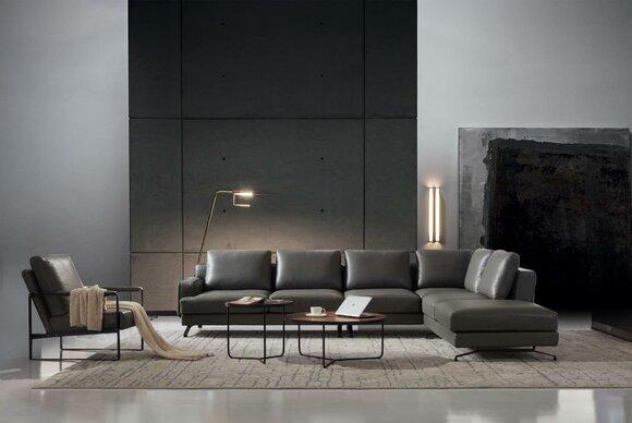 Garnitur Italien Sofa Leder Eck Couch Sitz Landschaft Luxus Wohn Polster