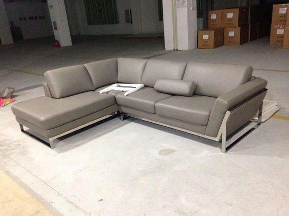 Luxus Garnitur Italien Sofa Leder Eck Couch Sitz Landschaft L Form Wohn