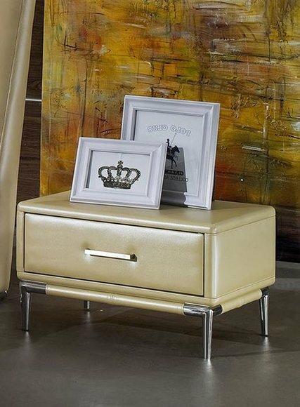 Design Nacht Tisch Metall Glanz Tische Konsolen Schlaf Zimmer Beistell Konsole