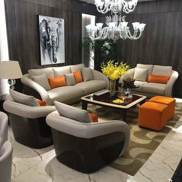 Sofa Couch 4tlg Set Polster Sitz Garnitur Set Leder Sofas Couchen Designer