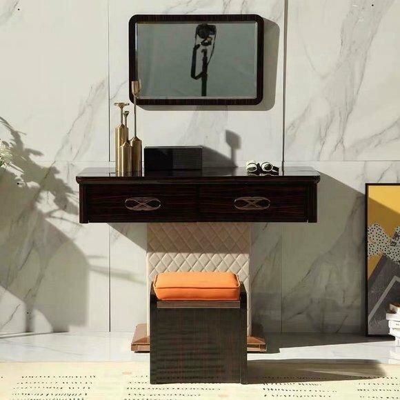 Tisch Klassische Konsole Spiegel Schminktisch Schlafzimmer Hocker Set