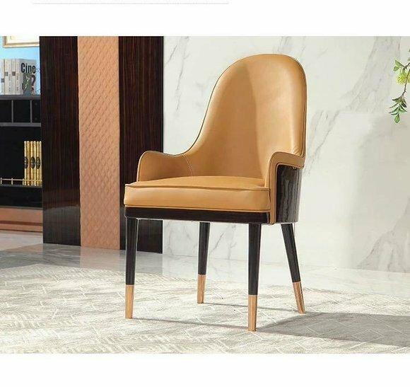 Stuhl 1x Ess Zimmer Polster Stuhl Sessel Fernseh Lounge Club Leder Textil