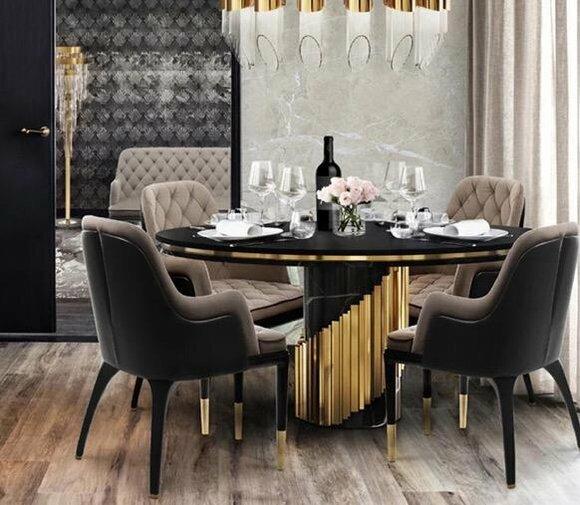 Hochwertiger Luxus Holz Designer Ess Tische Rund Tisch Italienische Möbel