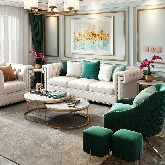 Design Sofa Garnitur Polster Sitz Couchen Couch Luxus Sofas 3+1+1 + Tisch