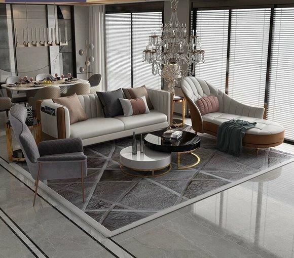 Design Sofa Garnitur Möbel Italien Set Couch Polster Sitz Samt 3+1 Gruppe