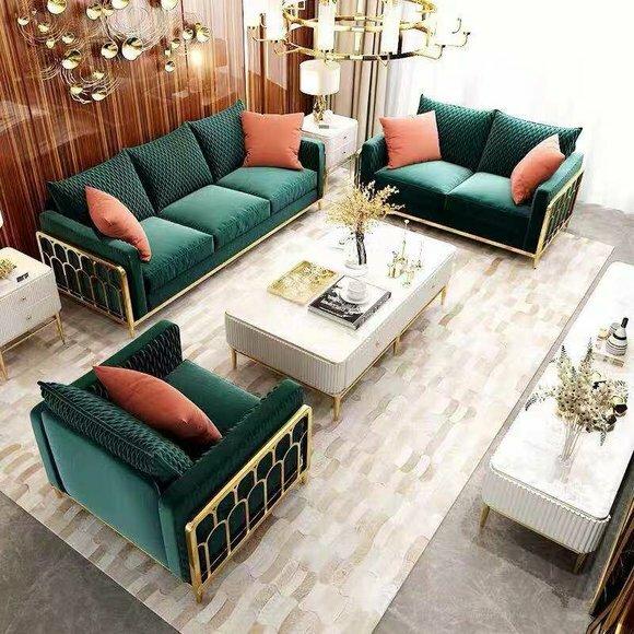 Sofa Stoff Couch Polster Sitz 2+1 Sitzer Garnitur Design Couchen Sofas Metall