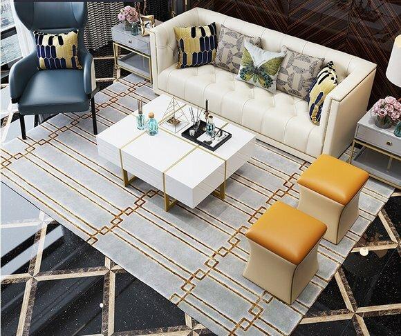 Dreisitzer Couch Polster Design Sofa 3er Sitz Sofas Zimmer Weiß Chesterfield Neu