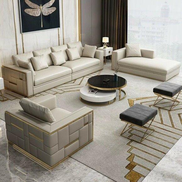 Italy Design Möbel Sofa Couch Polster Komplett Set Garnitur 4+1+1 Couchen