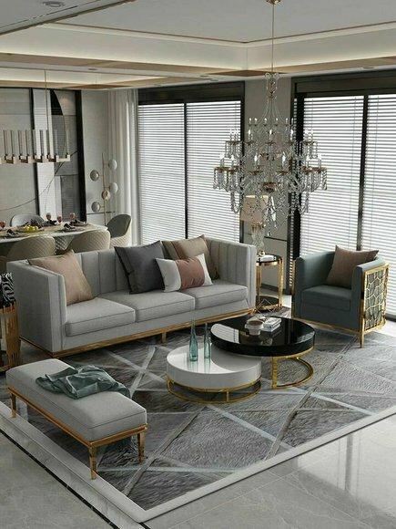 Metall Elemente Leder Textil Couch Sofa Polster Sitz Garnitur Leder 3+1 Sitzer