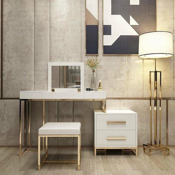Schmink Tische Konsolen Tisch Schlaf Zimmer Holz Spiegel + Kommode