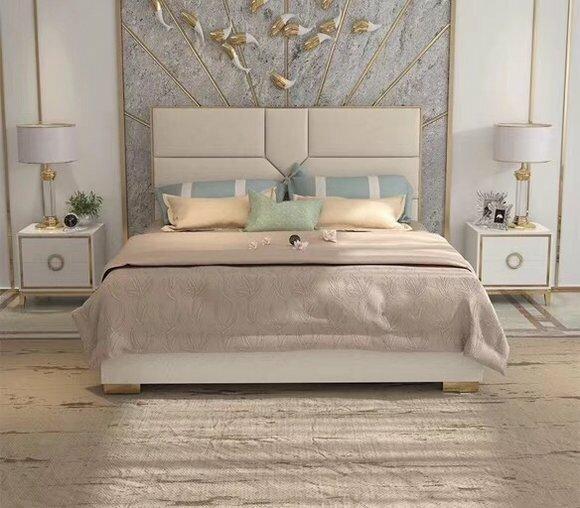 Bett Polster Design Luxus Hotel Betten Ehe 180x200cm Schlaf Zimmer Leder Doppel