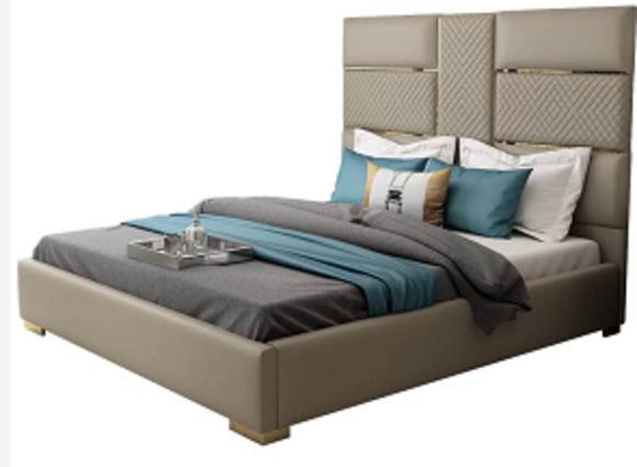 Designer Bett 180x200 Leder Hotel Metall Betten Doppel Schlaf Zimmer Luxus Ehe