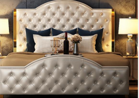 Bett Polster Design Luxus Doppel Hotel Betten Schlaf Zimmer Leder