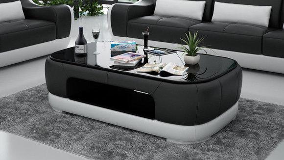 Leder Couchtisch Moderner Tisch Glastisch Design Tische Glas Wohnzimmer