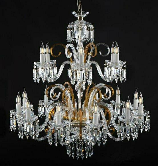 Kristall Glas Kronleuchter Hänge Lampe Lüster klassisch Elite Bohemia
