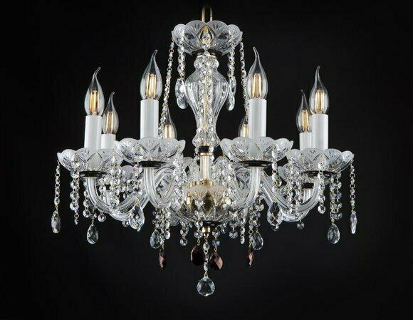Luster Kronleuchter Kristall Leuchte Bohemia Lampe Deckenleuchte