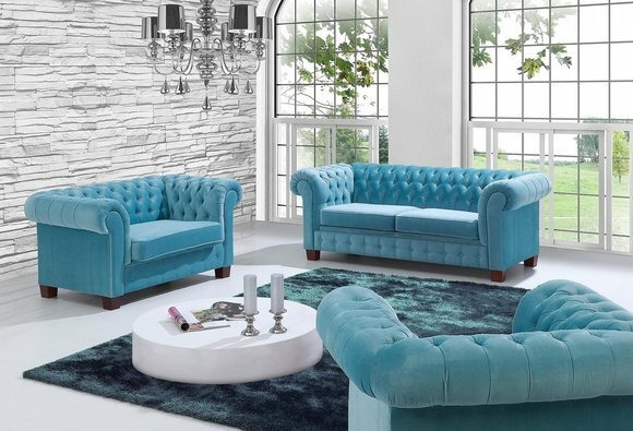 Chesterfield 2+1+1 Sofagarnitur Couch Polster Sitz Garnitur Sofa Couchen