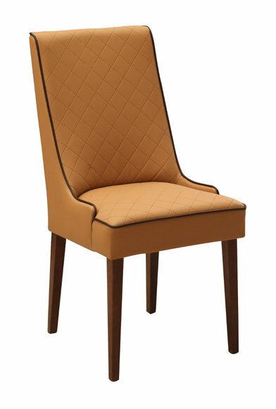 Set 4x Designer Stuhl Leder Lehnstuhl Polster Stühle Gastro Esszimmer