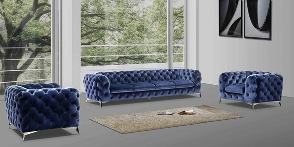 Sofa Chesterfield Couch Polster Garnitur Textil 2+2 designer Couchen Neu