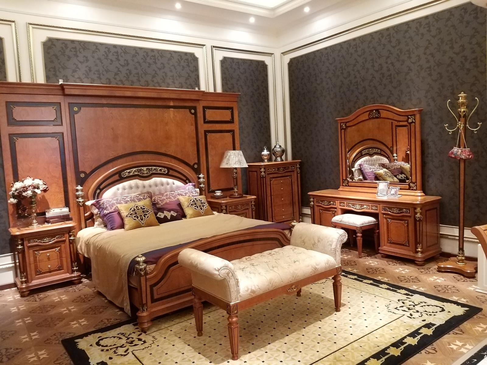 Schlafzimmer Wandverkleidung Holz Barock Rückwand Wandpaneel Paneel