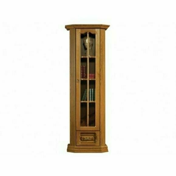 Landhaus Hochschrank Vitrine Schrank Holz Glas Schrank Vitrinen Schränke Braun