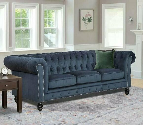 Günstig & Hochwertig Chesterfield Sofa Couch Dreisitzer Garnitur Neu