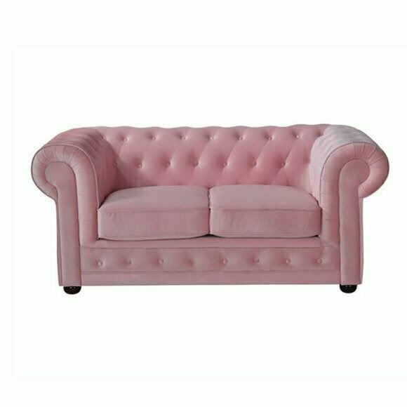 Rosa Chesterfield Sofa Couch Polster Stoff Leder Couchen Polster Garnitur Neu