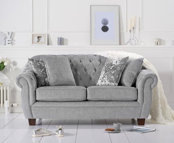 Chesterfield Sofa Couch Polster Stoff Leder Couchen Polster Garnitur 2 Sitzer