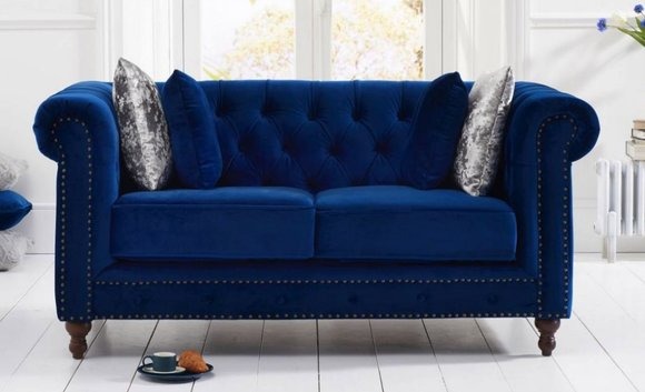 Chesterfield Sofa Couch Polster Stoff Leder Couchen Polster Garnitur 2 Sitzer