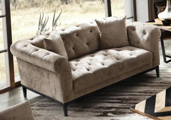 Chesterfield Sofa Couch Polster Stoff Leder Couchen Polster Garnitur