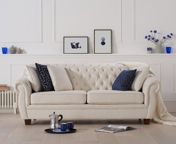 Chesterfield Landhaus Stil Möbel - Sitz Polster Couch - Luxus Wohnzimmer